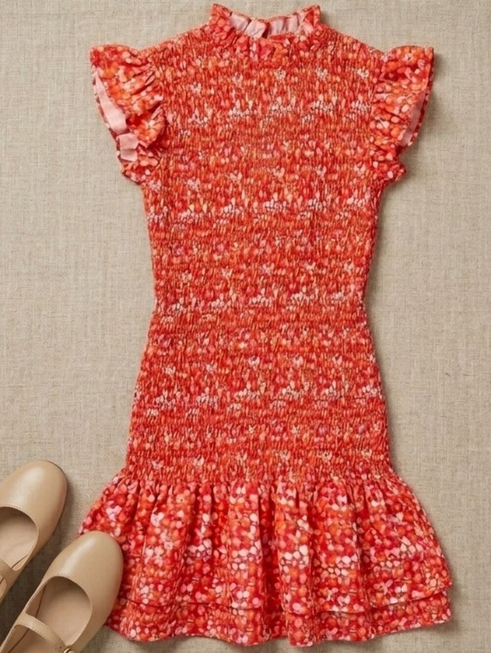 FRENCH CONNECTION Floral Ruffle Dress Size Med - Picture 8 of 8